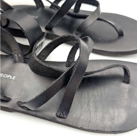 Free People Vacation Day Women's Wrap Flat Sandals Black Size US8.5 EU39 - Picture 12 of 12